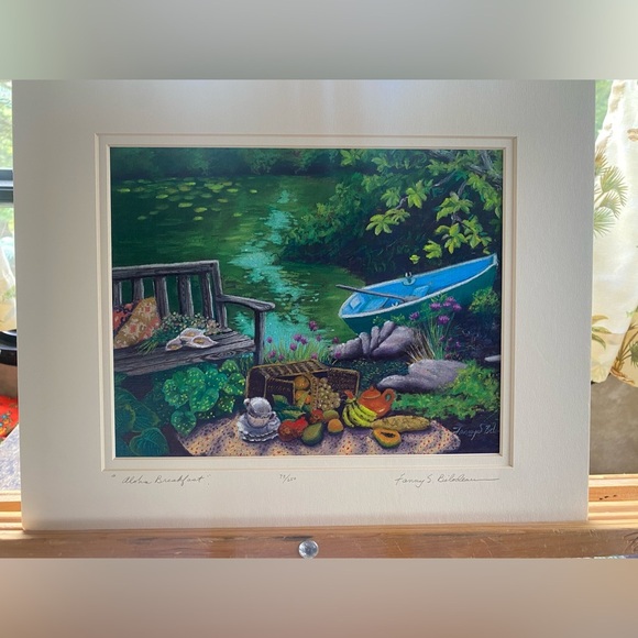Fanny Bilodeau “Aloha Breakfast” Signed and Numbered Tropical Print 11inx14in - Picture 3 of 5